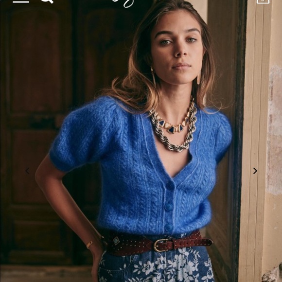 BNWT! Sézane Sold out Perrine Jumper in Rare Blue! - Picture 3 of 5